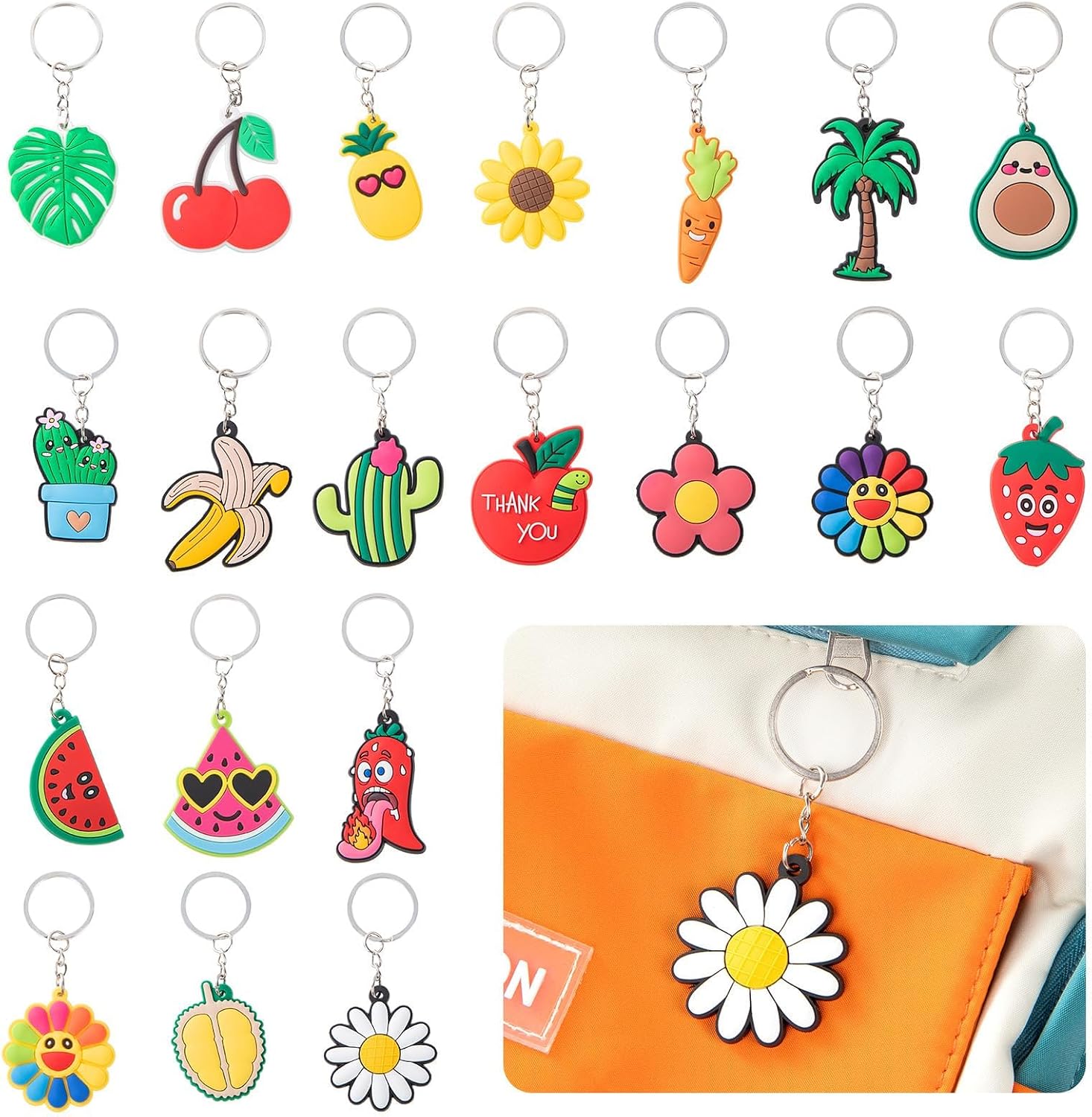 20 Pack Cute Game Controller Keychains, Retro Cartoon Silicone Keyrings for Kids, Bulk Party Favors for Birthday Goodie Bags, Classroom Prizes, Student Incentives Gifts
