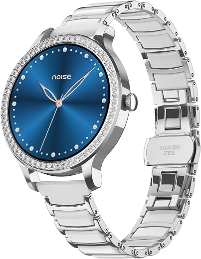 Noise Diva Araya Smartwatch for Women with AMOLED Display (850 Nits), 60 Precision-Set Crystals, Cycle Tracking, Skin Temp...