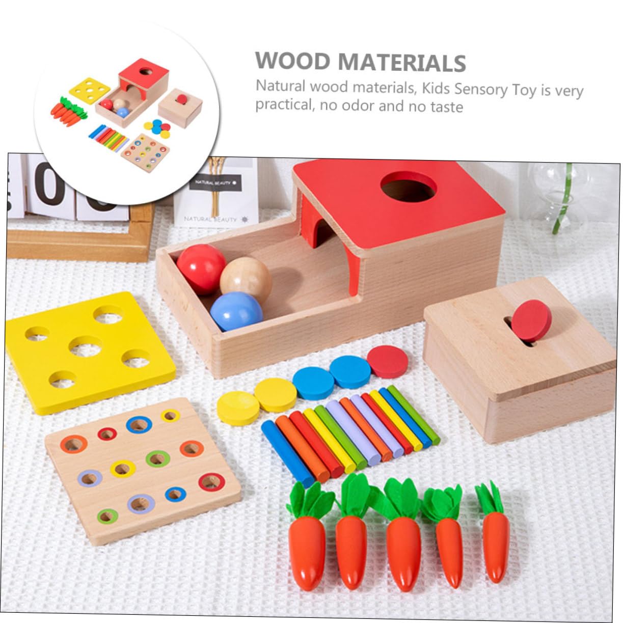 Juguete Montessori de Madera para Educativo de Coordinación Mano Desarrollo Habilidades Motoras Finas para Preescolar