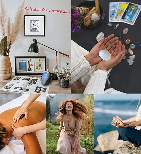 Miniatura 4 de Cristales curativos de piedra de palma grande de labradorita de 2.2 a 2.4 pulgadas, piedras preciosas naturales, efectos calmantes, equilibrio de