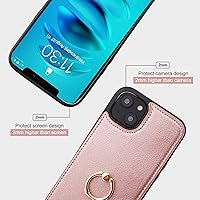 Vista 8 de Folosu Funda tipo billetera compatible con iPhone 14 con soporte para tarjetas, rotación de 360°, soporte de anillo de dedo con función atril