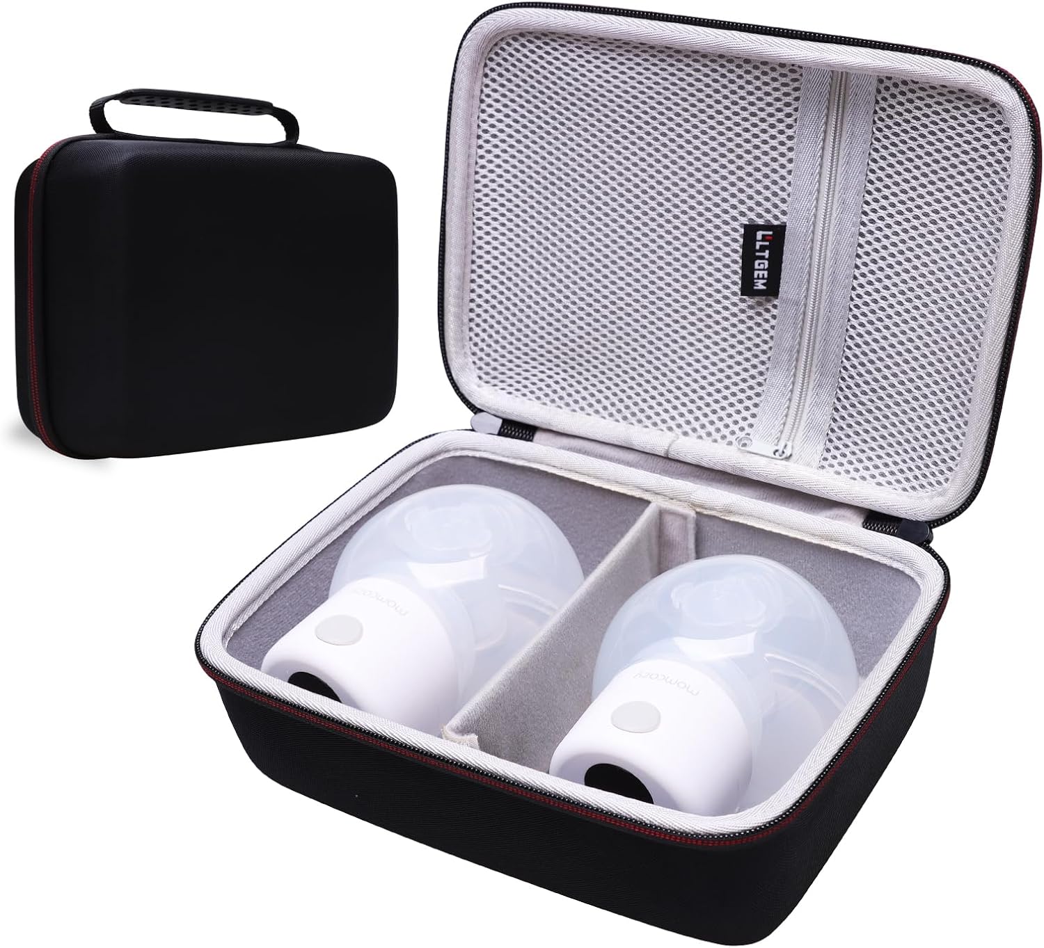 LTGEM Breast Pumps Carrying Bag Case Compatible with 2pcs Momcozy S12 Pro / S12Pro / S9 / M5 / All Momcozy Wearable Breast Pump Suitable, Breast Pump Small Storage Case(Black)