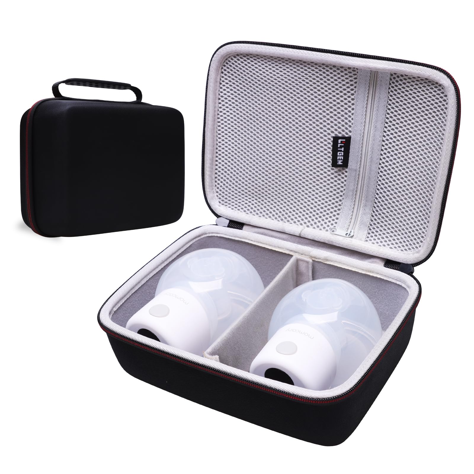 LTGEM Breast Pumps Carrying Bag Case Compatible with 2pcs Momcozy S12 Pro / S12Pro / S9 / M5 / All Momcozy Wearable Breast Pump Suitable, Breast Pump Small Storage Case(Black)