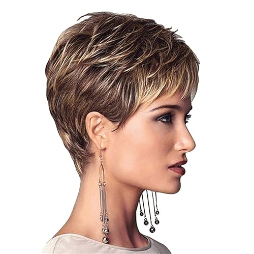 Short Fluffy Wigs Heat Resistant Synthetic Fiber Hair Extension Replacement