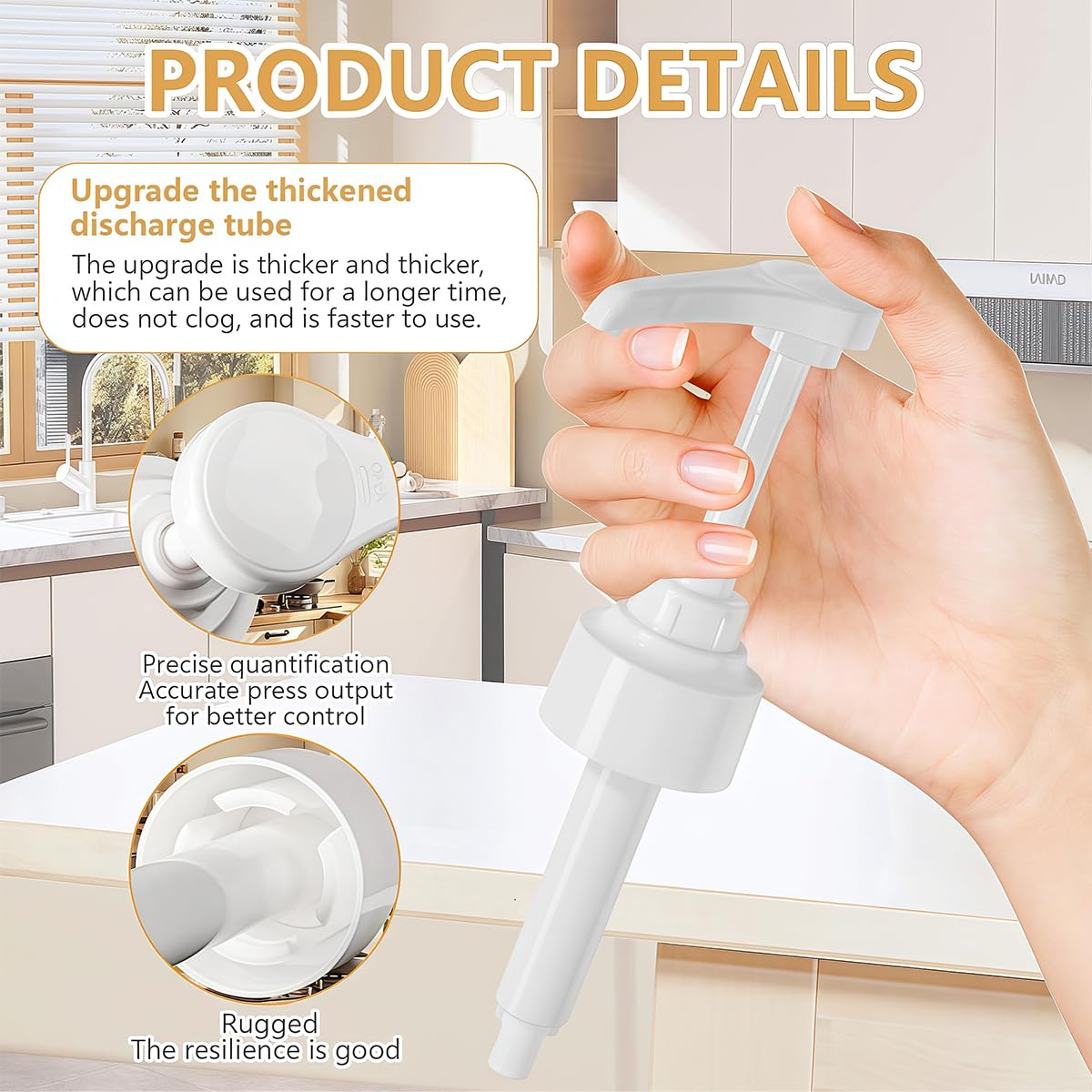 Caffè Dispenser Sciroppo Pompa, 3 Pezzi dosatore miele, dispenser miele, Pompa Per Sciroppo Pompa Dosatrice Per Bottiglie, Pompa Dosatrice Di Ricambio, Attacco Pompa Riutilizzabile