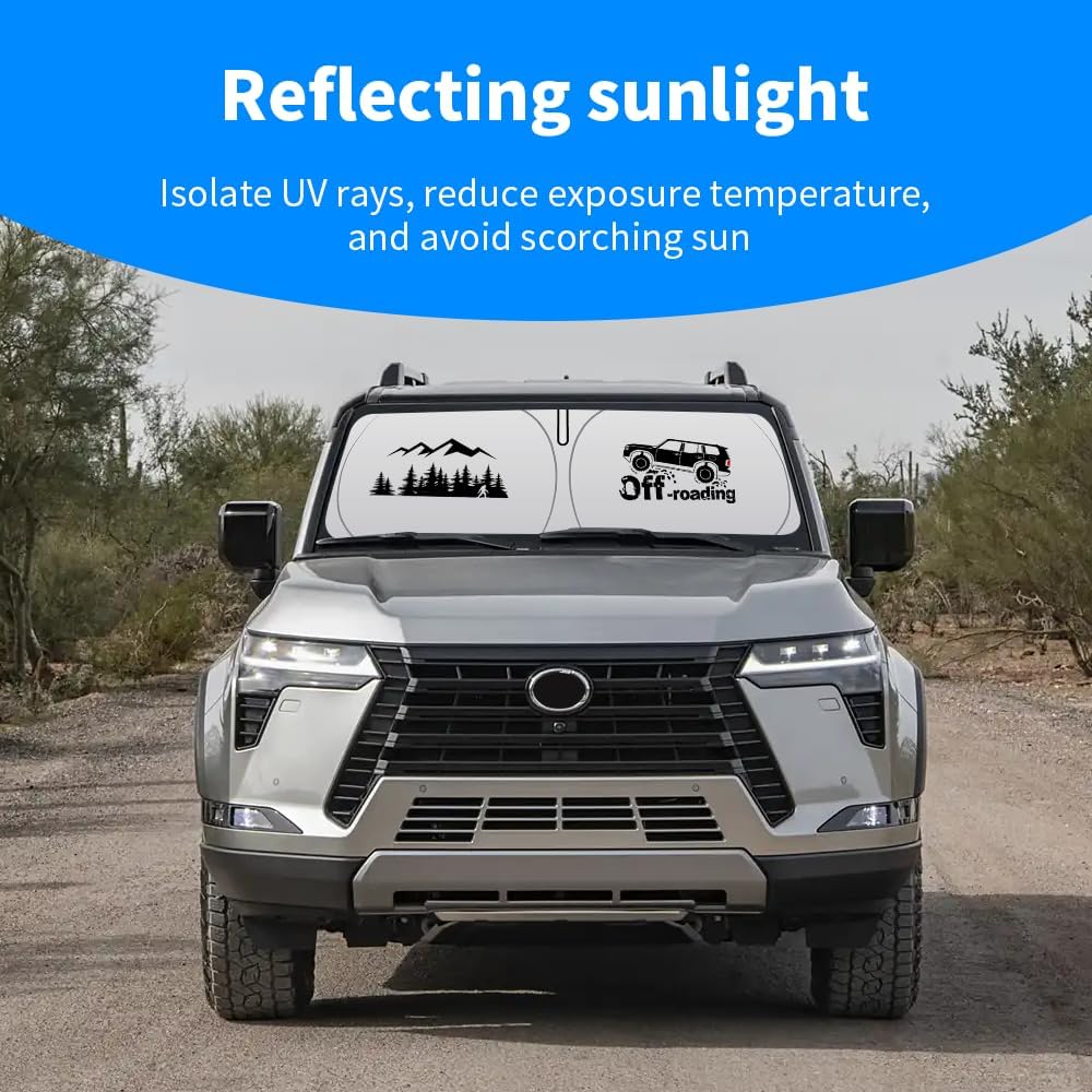 for GX550 2024-present Windshield Sun Shade Car Front Window Covers Sun Visor Protector Foldable Blocks UV Rays Sunshade Shield for GX 550 Accessories (GX550 Off)