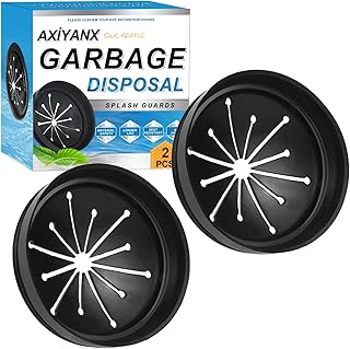 3 3/8" Inch Sink Splash Guard - Rubber Garbage Guard and Disposal Stopper for Whirlaway, Waste King, and GE Models (Black 3 3/8 in)