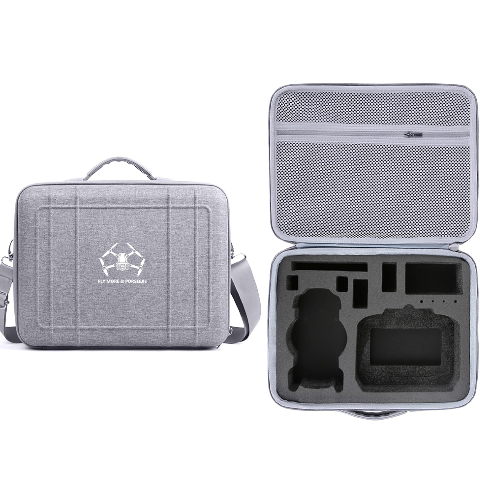 Torba do przechowywania o dużej pojemności do DJI Lito X1, podróżna torba do przenoszenia drona, odporna na wstrząsy i upadki akcesoria do toreb ochronnych, twarda przenośna torba na ramię PU, Szary