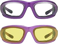 Vista 21 de Bikershades Gafas de montar en motocicleta con montura morada, pequeñas para mujeres y niñas