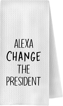 Funny Political Kitchen Towels, Funny Gifts for Men Women Dish Tea Towels for Kitchen Decor, Change the President Decorative Hand Towels for Bathroom, 16x24 Inches