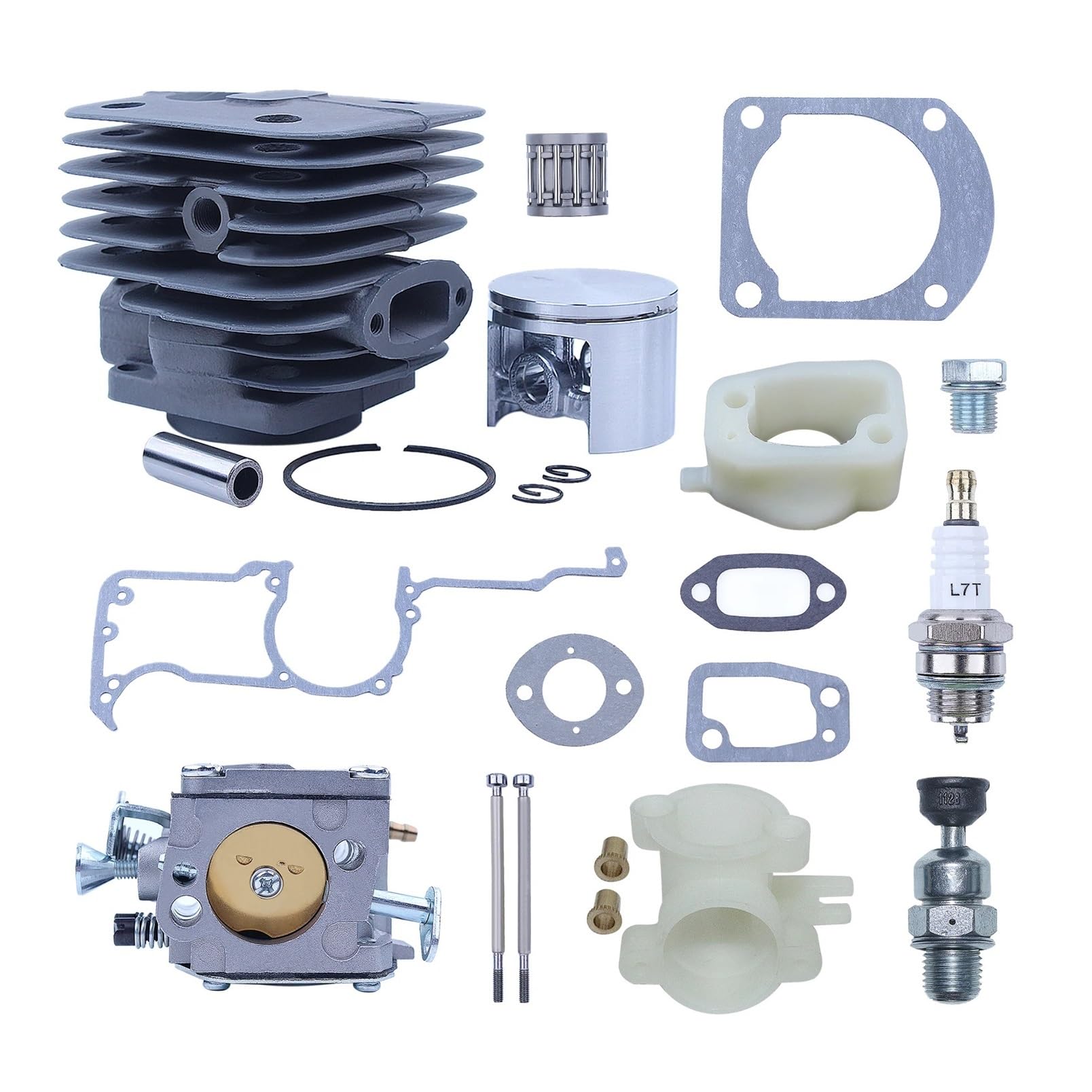 Kit de révision de carburateur à piston et cylindre à gros alésage de 52 mm, adapté aux tronçonneuses Hus 266XP 266 266SE XP SE 61, collecteur d'admission accessoires pour tondeuses à gazon