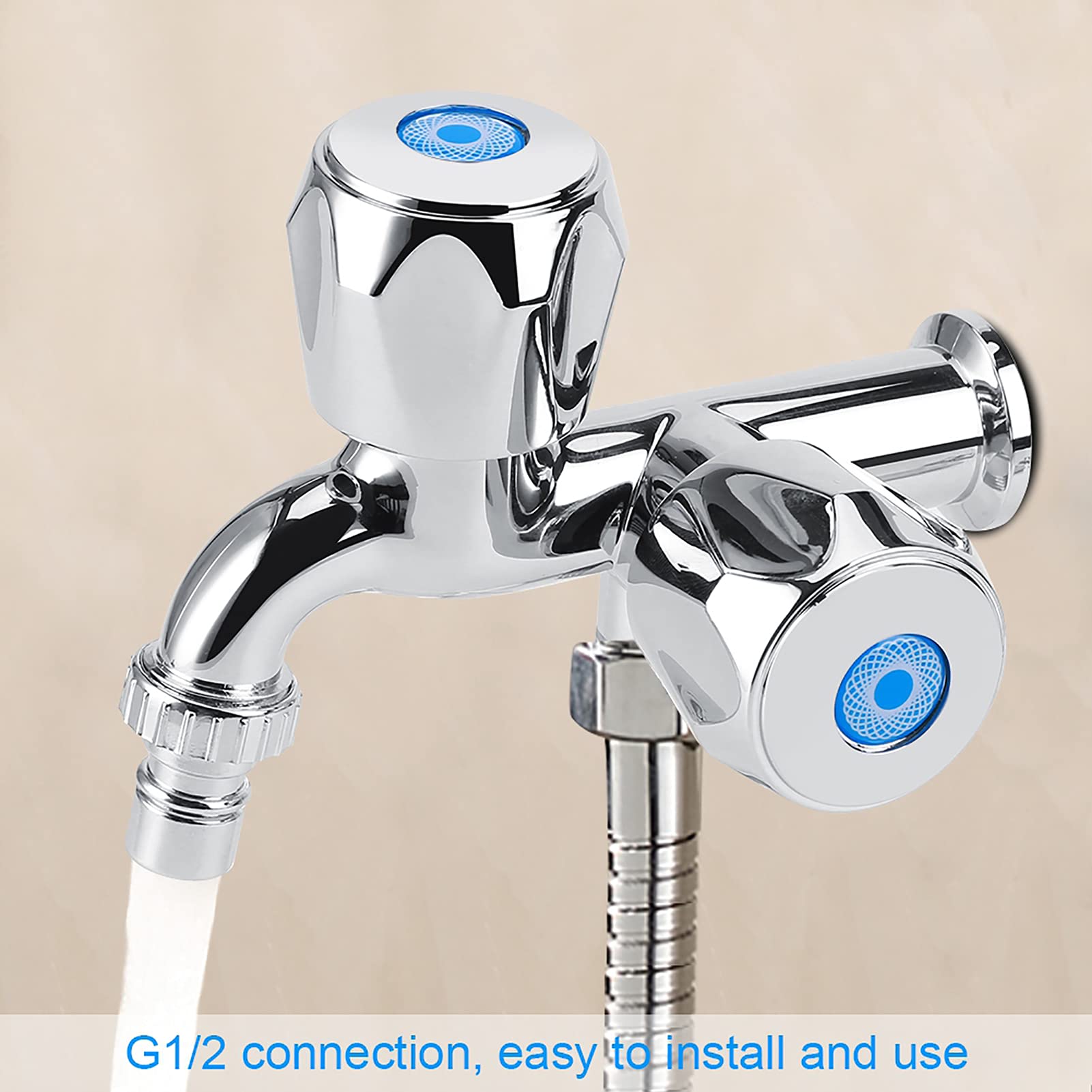 Water Tap with Double Spout Handle G1 2 Bathroom Kitchen Faucet with Single Hole Kitchen Sink Faucet Offers — view 3