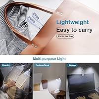 Vista 6 de Luz de soporte de música, luces LED blancas con clip, funciona con pilas USB y AAA, lámpara de lectura en la cama, 4 niveles de brillo, ideal