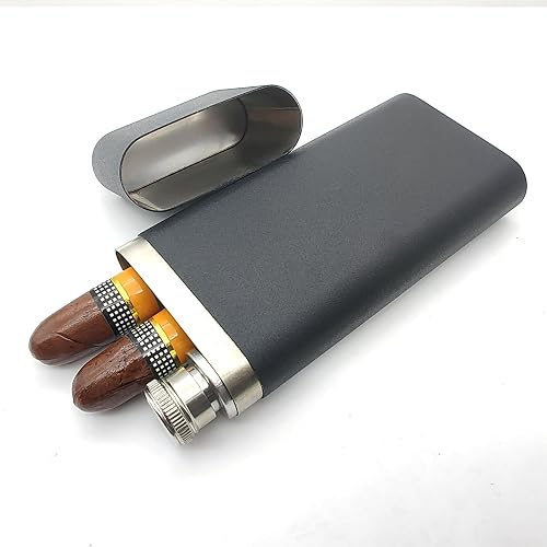 Stainless Steel Cigar Case With Tube Flask Cigar Tube With