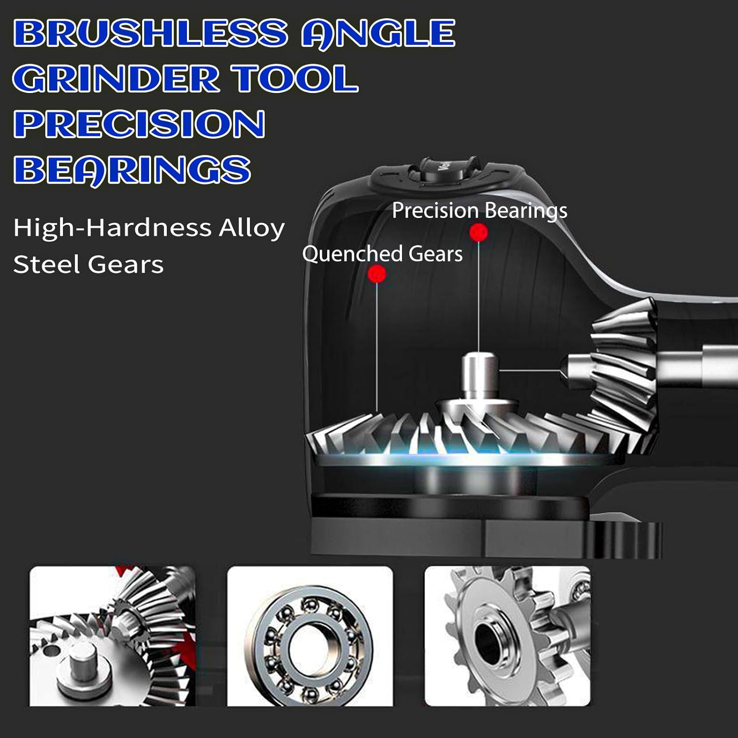 Cordless Brush Angle Grinder Kit, Mini Electric Angle Grinding Tool 13000RPM with 2pcs 16.8V 2000mAh Batteries and 15-Cutting Discs, Power Angle Grinder for Wood Metal Stone Concrete