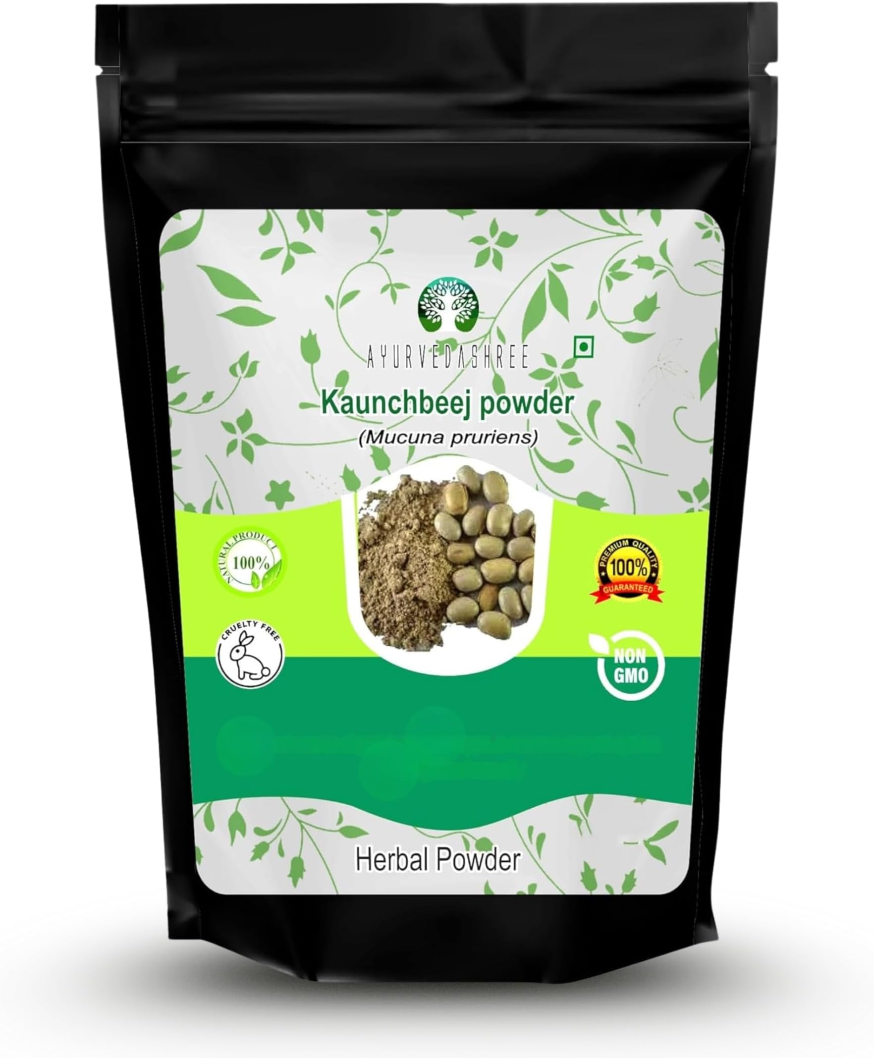 AYURVEDASHREE Mucuna Seed Powder 200 Gm | Kapikacchu | Kaunch Beej | Non-GMO Sustainably Sourced Vegan