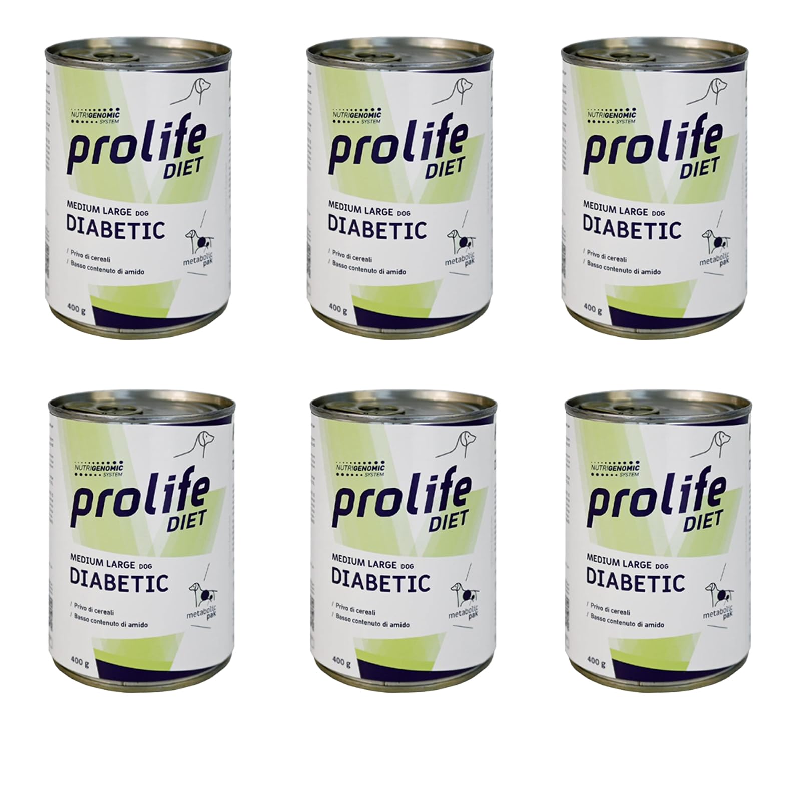 SCATOLETTE PROLIFE DIET DOG WET DIABETIC. 400GR CONFEZIONE RISPARMIO 6X400GR