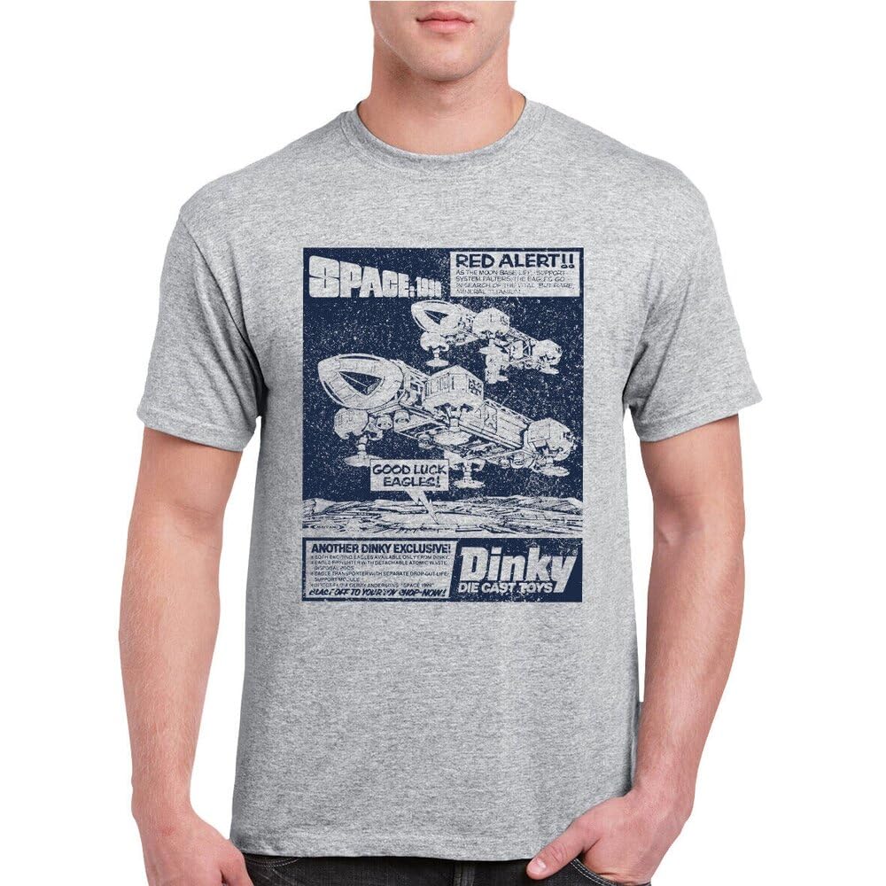 Tanuvjxk Men's Grey Space 1999 Eagle T-Shirt Birthday Gift L