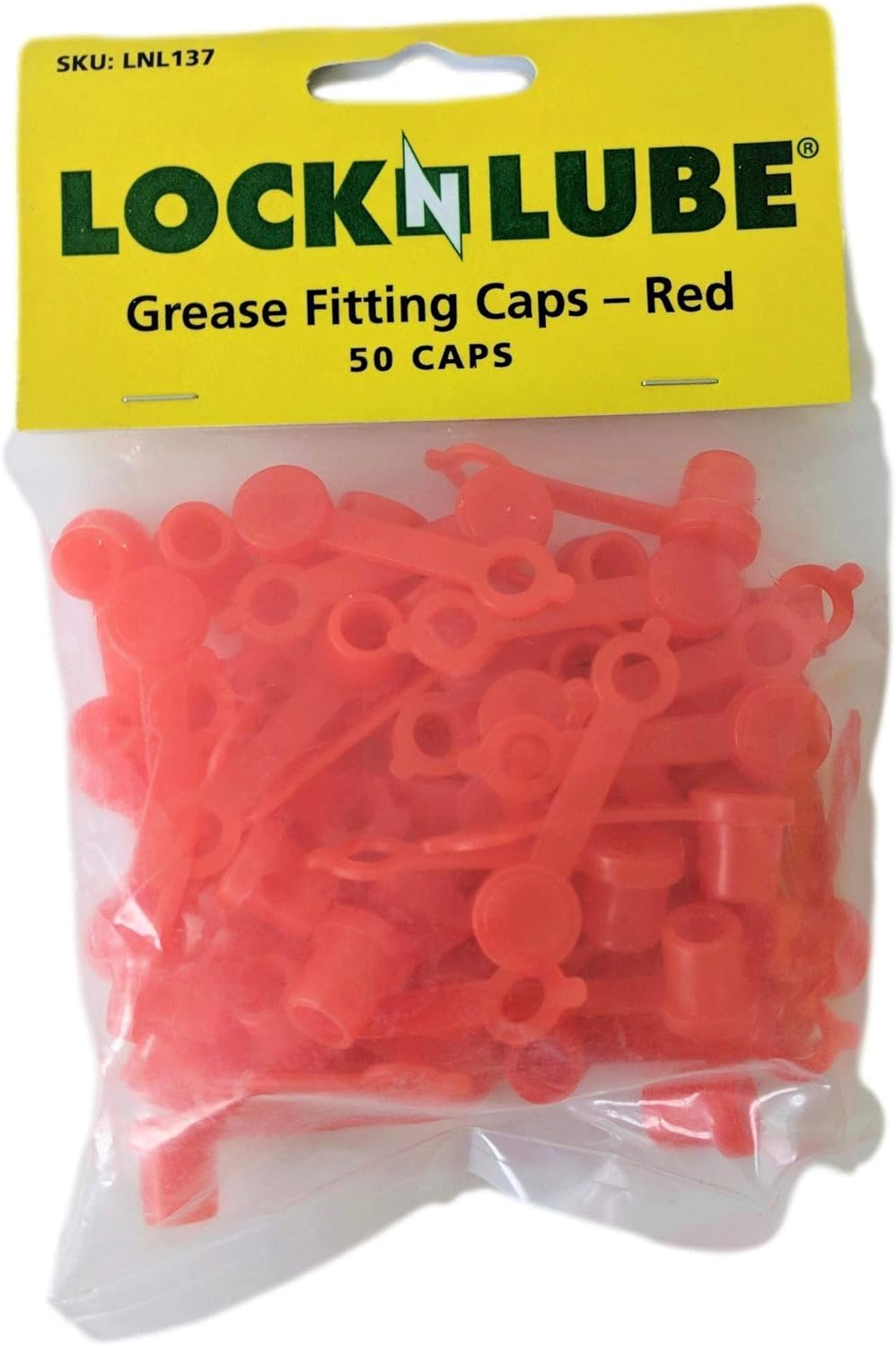 LockNLube Grease Fitting Caps (50 count) (Red) Automotive