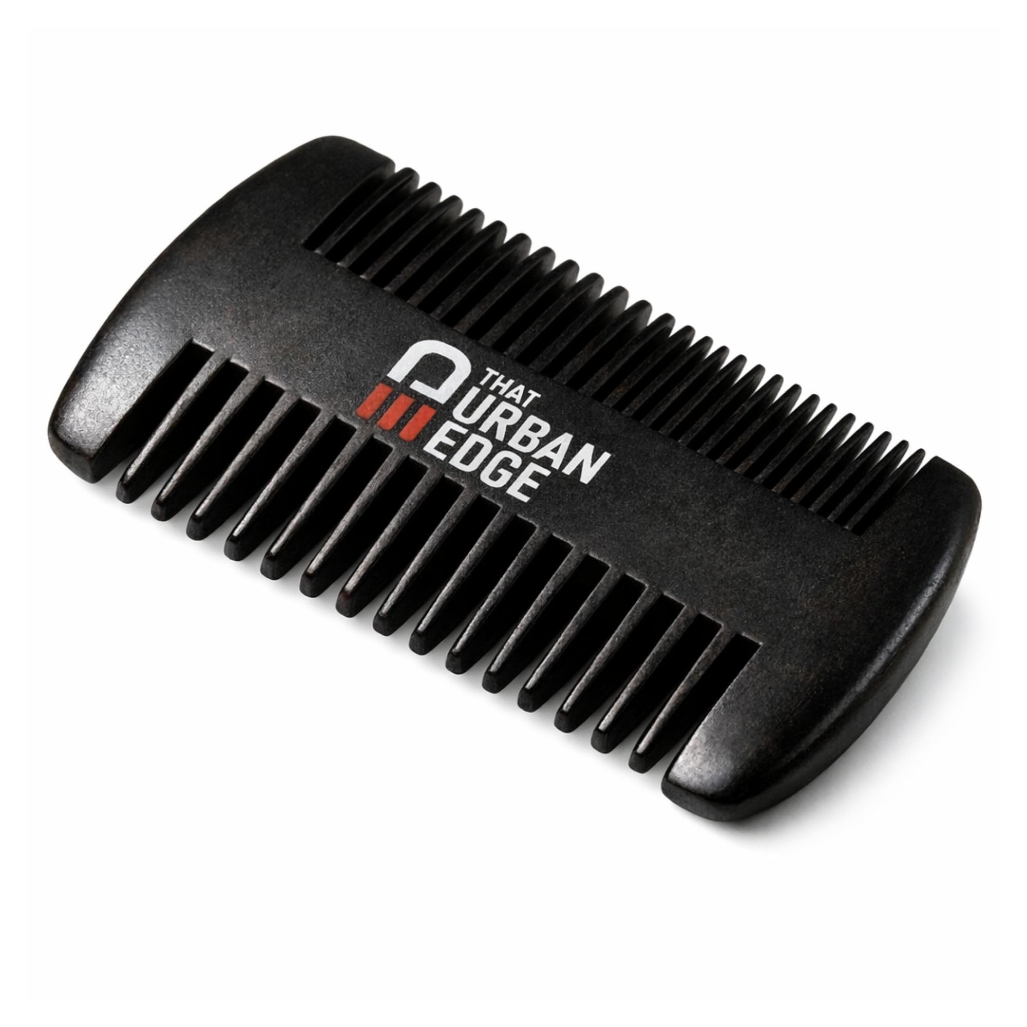 That Urban Edge Wooden Beard Comb for Men | Anti-Static Dual-Sided Wide & Fine Tooth Beard Pick & Mustache Comb | Smooth No-Snag Grooming, Pocket-Size Detangler