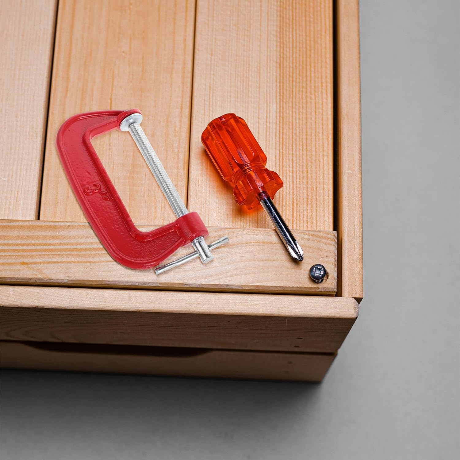 Alipis 6pcs 3-inch Metal C-clamps Set Red Jaw Opening 77mm G-clamps for Woodworking Welding and Home Improvement Hand Tool