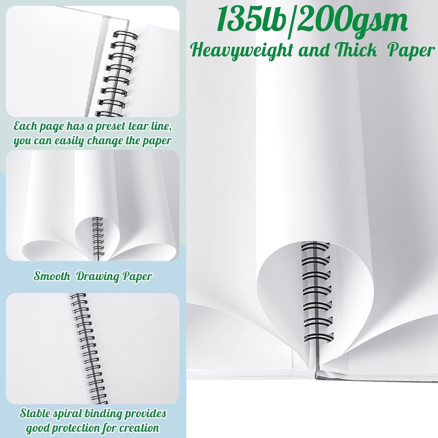 135lb/200gsm Marker Paper Pad, 5.5×8.5in Double Sided Bleedproof Marker Sketchbook, 30 Sheets Art Paper Sketch Pad, Smooth Painting Coloring Alcohol Marker Paper for DIY, Drawing, Ideal Gift - Image 4