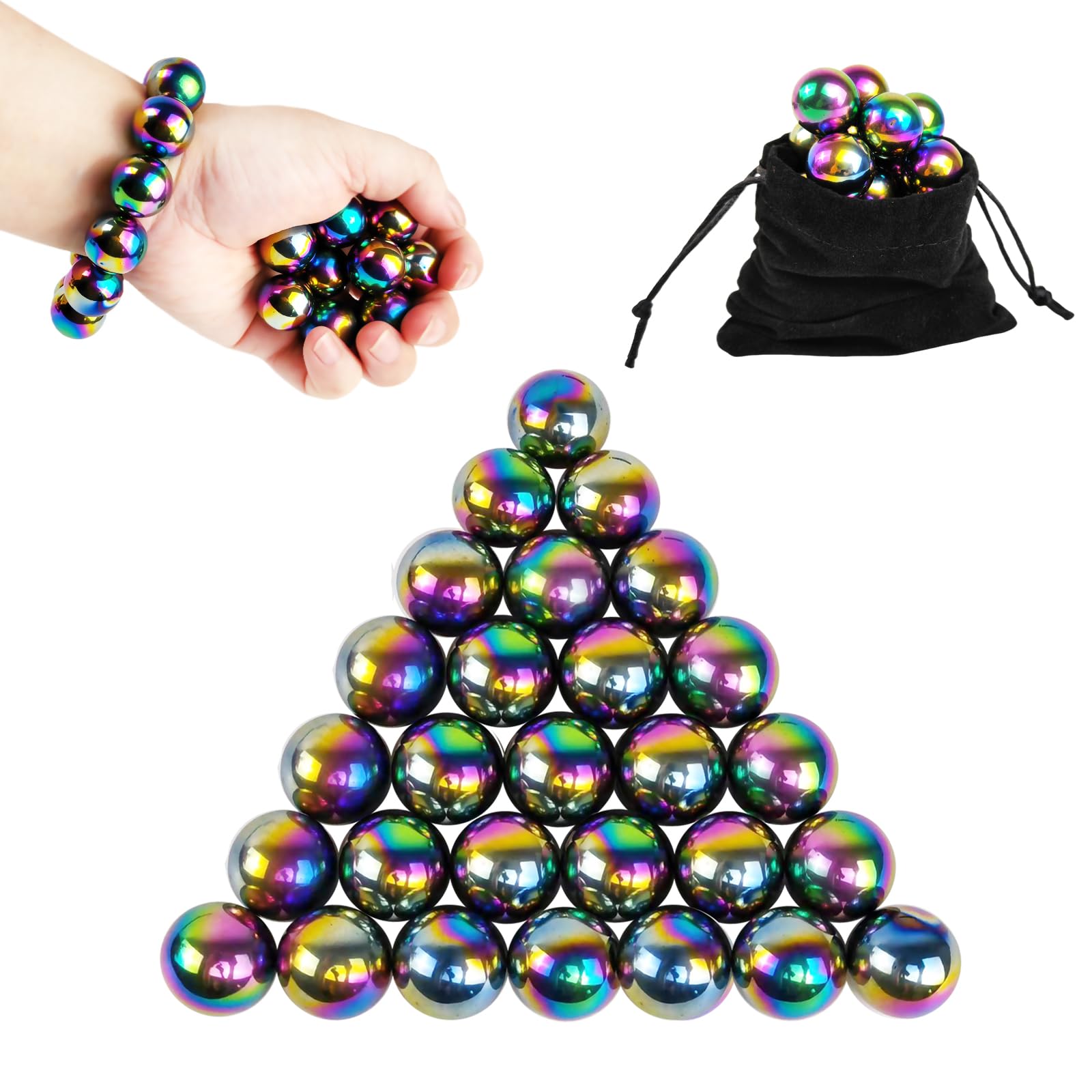 28 Pcs Magnetic Balls Fidget Toy, Adult Fidget Toys, Magnet Balls Can Replace Ferrite Putty, Office Desktop Decoration, Stress Relief, Anti Anxiety, Executive Desk Toys (Colorful)