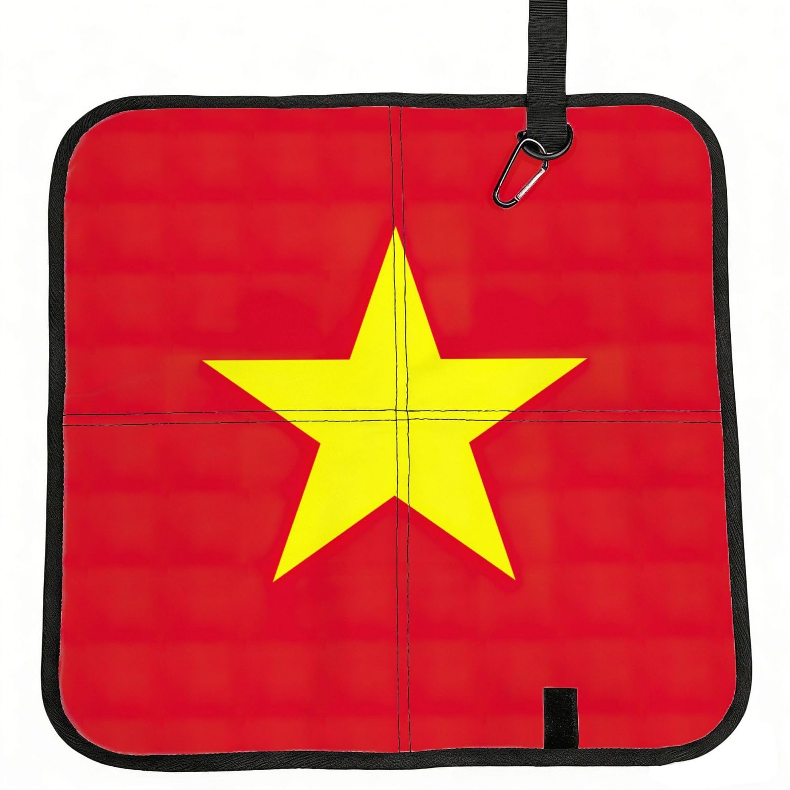 NImongt Vietnamese Flag Print Portable Chair Pad Foldable Seat Cushion Outdoor Seating Office Picnic Camping