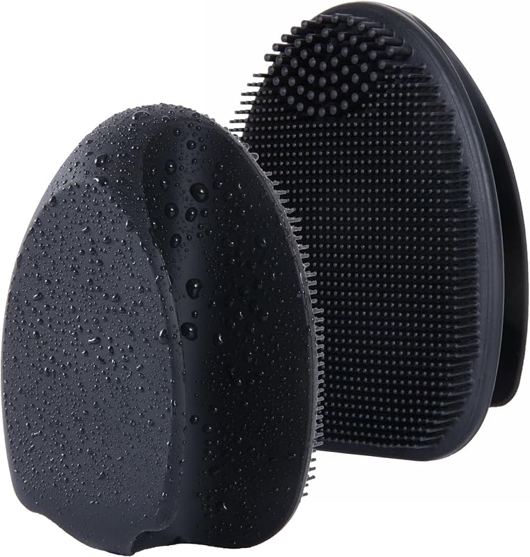 Escova manual de limpeza facial de silicone HIEERBUS, pacote com 2