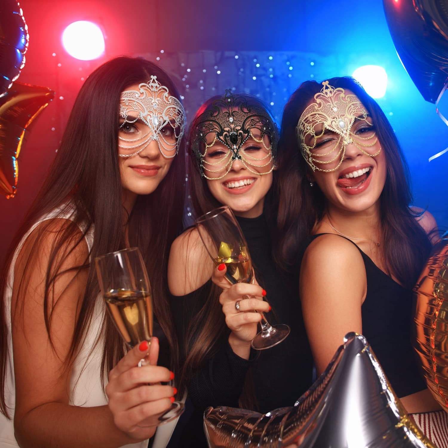 Thmyo Women's Masquerade Laser Cut Metal Venetian Pretty Halloween Costume Mask - Image 3