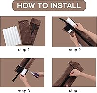 Vista 6 de GDHOMM Tapón para debajo de la puerta, burlete para rellenar y sellar huecos, tamaño ajustable de 30 a 36 pulgadas, mantiene fuera la corriente, Café
