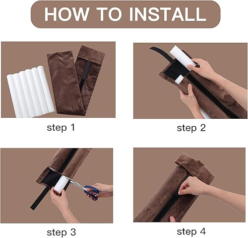 Miniatura 6 de GDHOMM Tapón para debajo de la puerta, burlete para rellenar y sellar huecos, tamaño ajustable de 30 a 36 pulgadas, mantiene fuera la corriente,