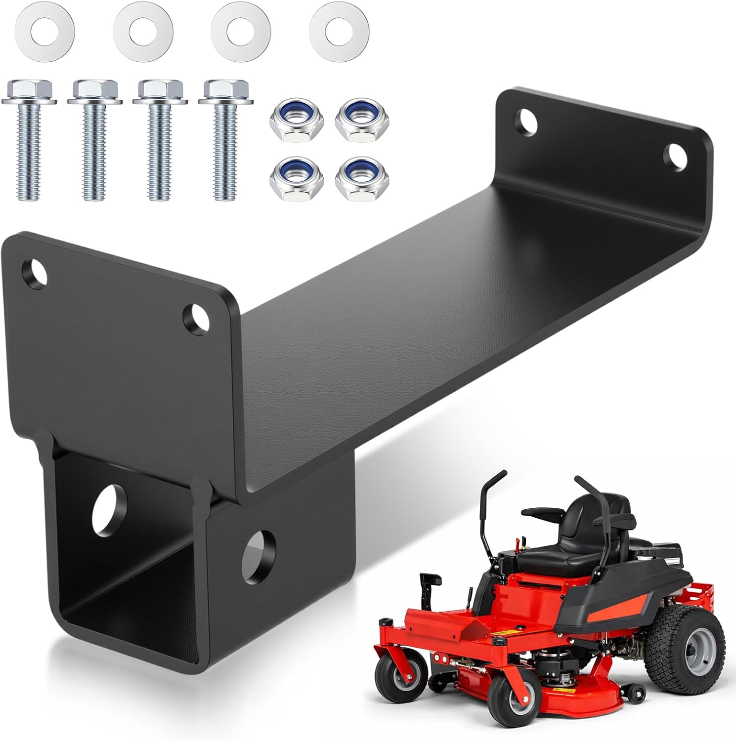 2" Rear Hitch Receiver Adapter Bracket, Replaces Hitch Kit Accessories Compatible with Bad Boy, Magnum, Elite, 2018-2020 Mavericks