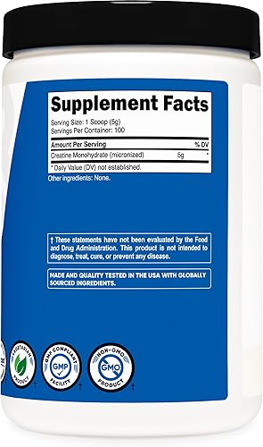 Miniatura 5 de Monohidrato de creatina Nutricost 100porciones 018 oz por porción monohidrato de creatina pura Paquete de 1 1