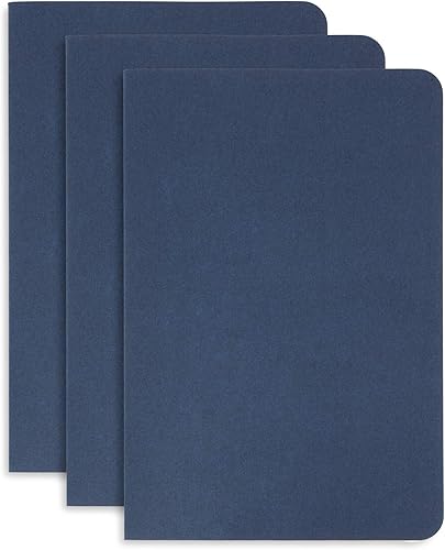 Miniatura 3 de Blue Summit Supplies Diarios ejecutivos, juego de 3 diarios con papel rayado, diario de viaje ligero con cubierta de lino azul oscuro, 6 x 9