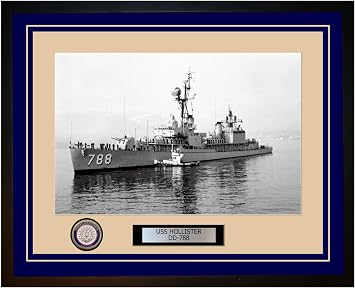 USS Hollister DD-788 Framed Navy Ship Photo 376DD788Blue