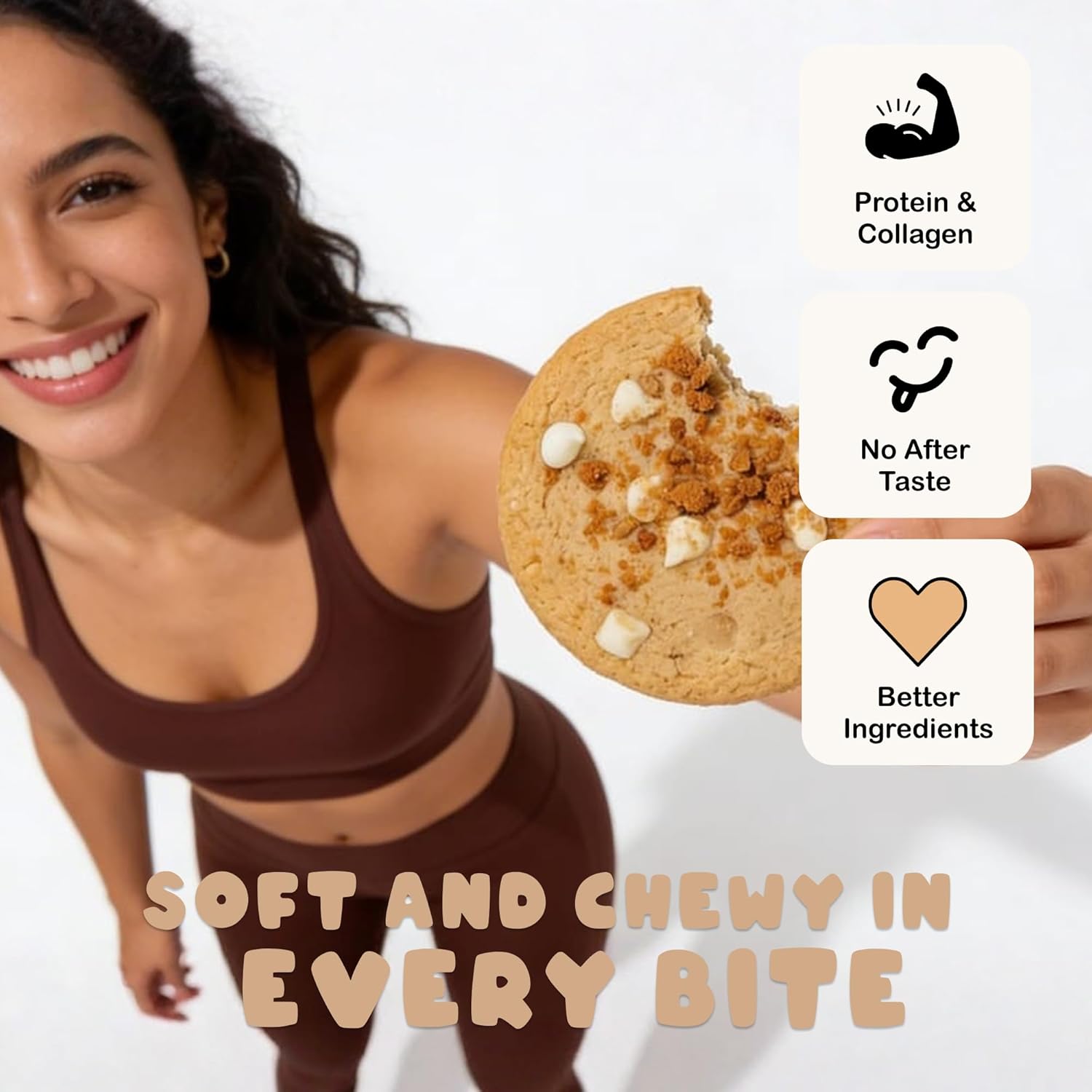 CHUNKYFIT Cookie Butter Protein Cookie - Made with Coconut Oil, Collagen and a Touch of Honey, Soft Baked Balanced Snack, Good for Post Workout Recovery, 16g Protein - 1.95 OZ - 10 Pack