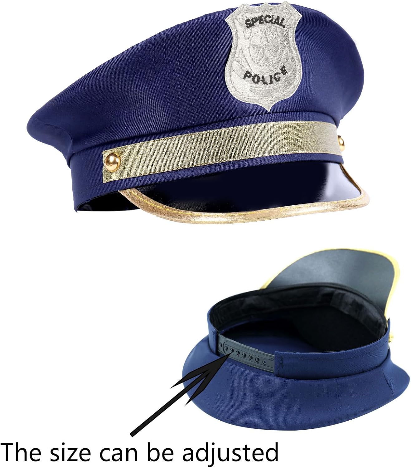 Police Officer Role Play Kit Hat Handcuffs Sunglasses Policeman Costume Accessories for Cop Swat Halloween Party Dress up (Police, Medium) - Image 4