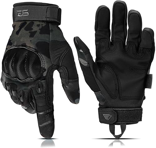 Miniatura 14 de Glove Station Guantes tácticos para hombre – Equipo de utilidad con pantalla táctil y protección de nudillos duros, utilizado en motocicleta, Gris