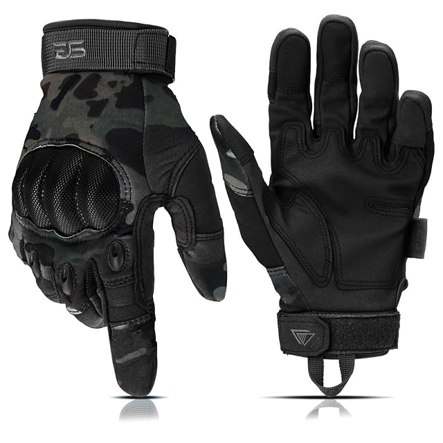 Glove Station Tactical Gloves for Men Touchscreen Utility Gear with Hard Knuckle Protection Used in Motorcycle Airsoft Combat