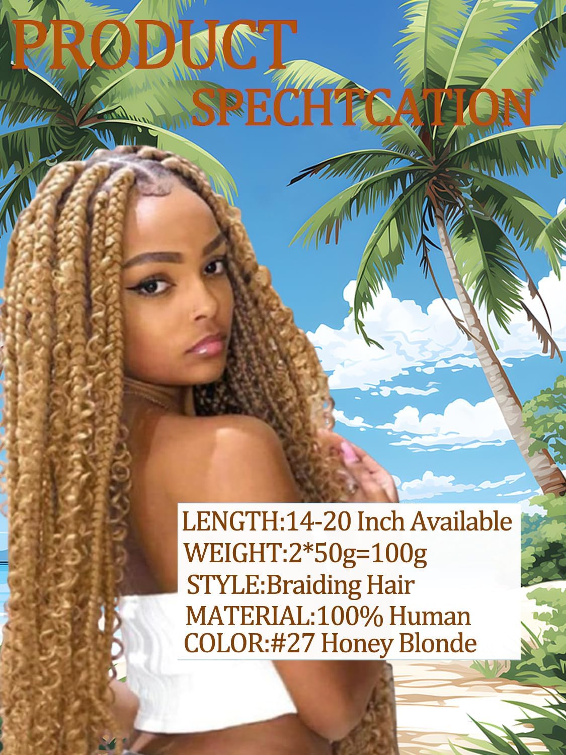 Human Braiding Hair for Boho Braids 12A Deep Water Wave Braiding Hair 100% Human Hair Unprocessed Brazilian Virgin Hair for 2 Bundles/Pack 100g Micro Braiding No Weft (27, 20Inch)