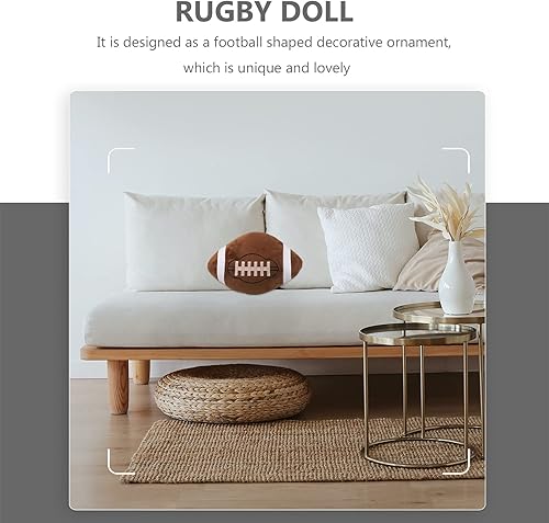 Miniatura 3 de NUOBESTY Pelotas deportivas de felpa, almohada de felpa de rugby suave para niños, fanáticos de cumpleaños, decoración del hogar, sofá, cama,