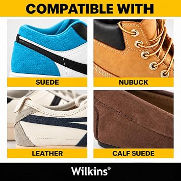 Wilkins Suede Shoe Cleaner Brush - Yellow Rubber Suede Eraser with Soft Bristle Brush for Suede Cleaner and Nubuck Brush