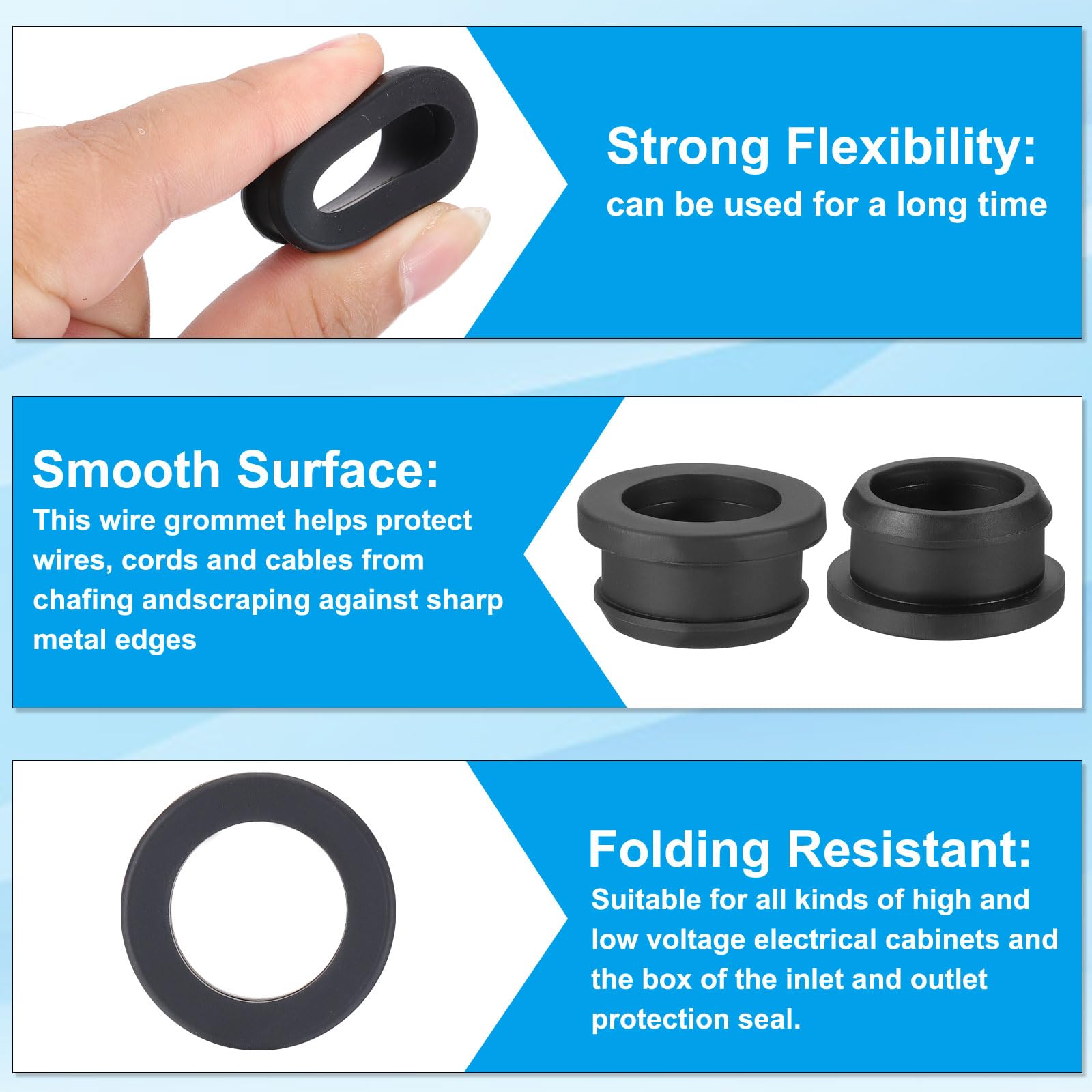 PATIKIL 26mm / 1 Inch Drill Hole,13/16 Inch ID Rubber Grommets - Image 3