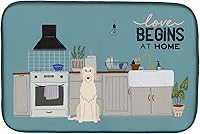 Vista 547 de Caroline's Treasures CK7824DDM - Tapete absorbente para secado de platos con diseño de bulldog inglés, rojo y blanco, para encimera de cocina, 14 x