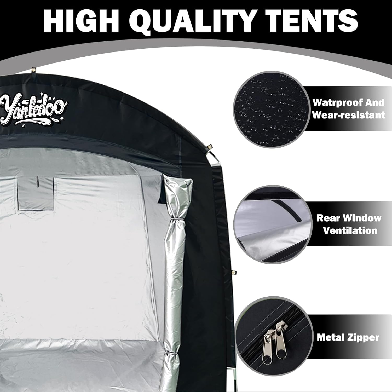 XXL Bike Storage Tent, Waterproof Portable Bicycle Shelter with 30% More Top Storage Space for 3-5 Bikes, Easy Setup Outdoor Bicycle Tent, Clips for Camping, Sports Equipment, Outdoor Storage, Black - Image 7