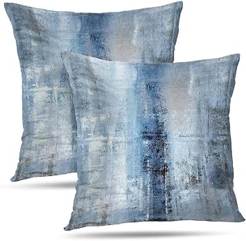 Throw Pillow Covers for Couch, 18x18 Inch, 2 Pack, Blue Grey