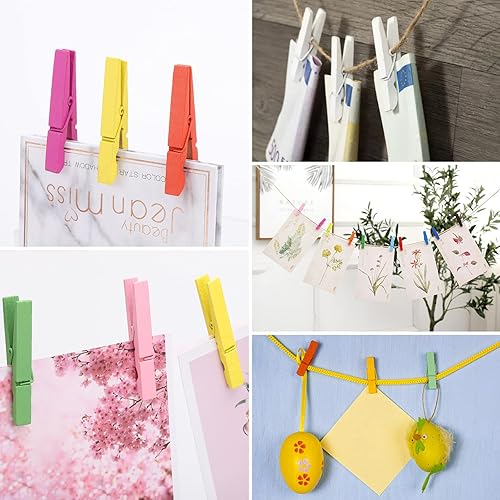 Miniatura 8 de 500 pinzas de madera grandes  pinzas de madera resistentes para ropa colgante de ropa  Alfileres de madera para manualidades