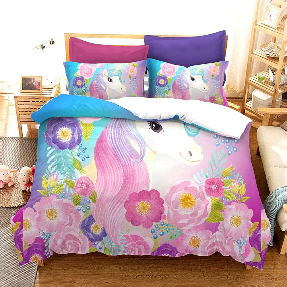 Colorful Dreamy Unicorn Duvet Cover Set Double Maldives Ubuy