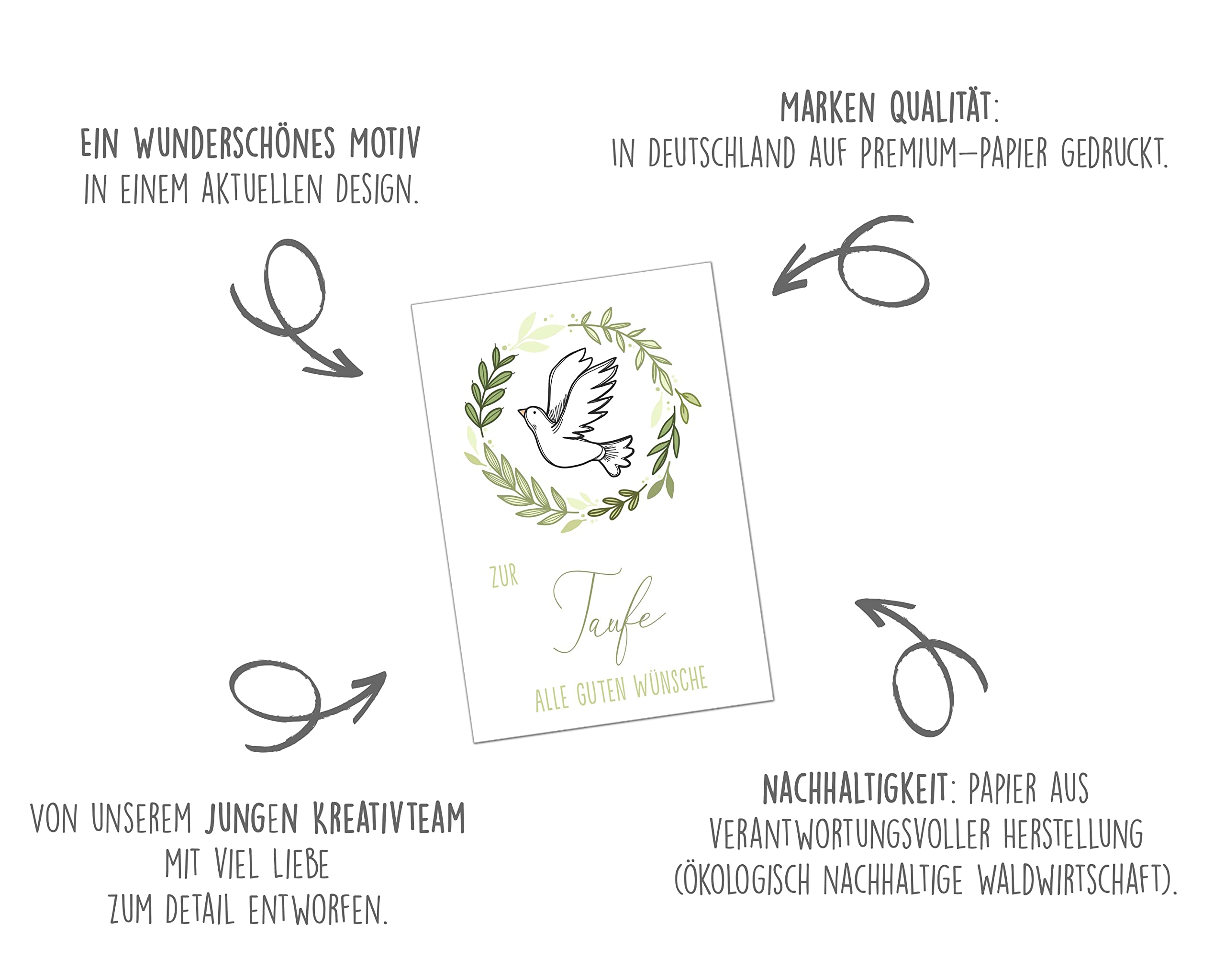 Edition Seidel Carte De Vu0153ux De Baptême De Qualité Supérieure Avec